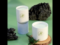 vela perfumada el 10*10cm del tarro de cerámica de la tapa del metal blanco de la muestra libre 400g