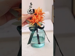 AROMA HOME Flor Fibra Stick Botella de vidrio 400 ml Difusor de caña redondo con caja de regalo