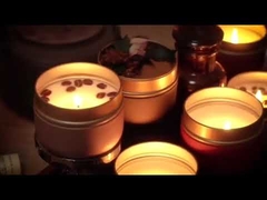 Vela perfumada de lata con fragancia de flores secas, obsequios de boda hechos a mano