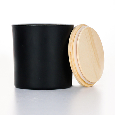 Vela perfumada 420g el 10*10cm del tarro de cristal de madera negro de la tapa