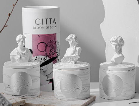 Vela perfumada hecha a mano George David COS Plaster Gypsum Sculpture de la fragancia