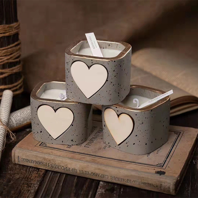 Vela mezclada del Aromatherapy del cuadrado del corazón de la cera de la planta verde de la soja con sentido fuerte del diseño