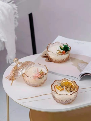 Vela perfumada de encargo de la cera de lujo de la soja del hogar del aroma con la tapa de cristal