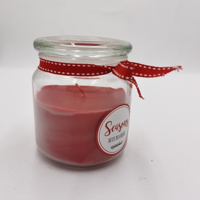 Tarro esencial rojo personalizado Mason For Christmas de la luz de la vela de la cera de parafina