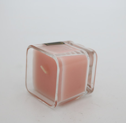Vela negra de encargo de Gardenia Square Glass Jar Scented de la etiqueta 9 onzas para las bodas