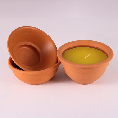 7Oz interior Clay Pot Citronella Garden Candles para los mosquitos