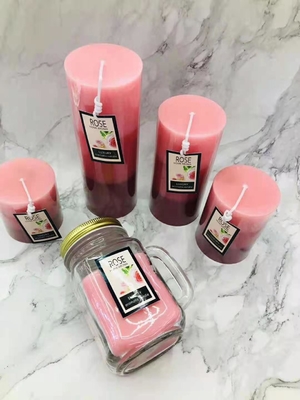 el pilar hecho a mano de las velas de la soja de 3.5oz 4.5oz sospechó las velas para el alivio de tensión