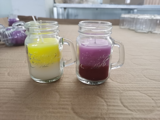 Cera Mason Jar Custom Scented Candle lindo de la soja del hogar del aroma con la manija
