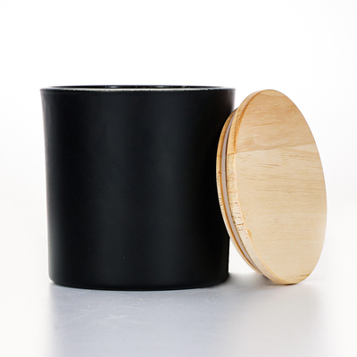 Vela perfumada 420g el 10*10cm del tarro de cristal de madera negro de la tapa