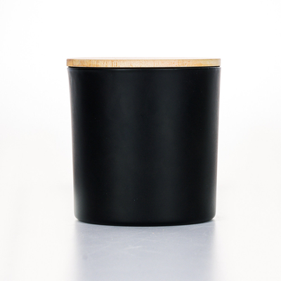 Vela perfumada 420g el 10*10cm del tarro de cristal de madera negro de la tapa