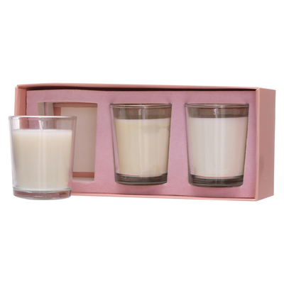 Vela de cristal 70g*3 blanco del tarro del Aromatherapy de encargo del hogar del aroma para el cumpleaños de la boda