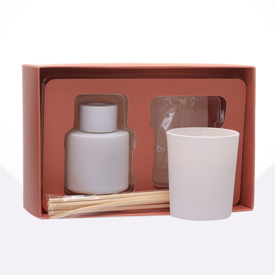 50ml Matte White Bottle Reed Diffuser fijó con el casquillo de madera sospechó velas