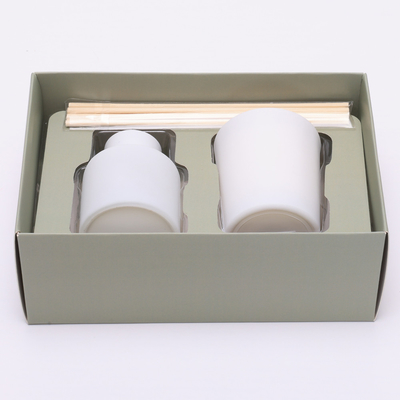 50ml Matte White Bottle Reed Diffuser fijó con el casquillo de madera sospechó velas