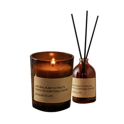 El vidrio de la etiqueta privada sospechó velas y el sistema de Reed Diffuser Home Fragrance Gift
