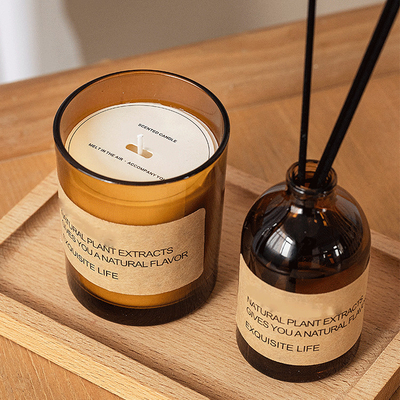 El vidrio de la etiqueta privada sospechó velas y el sistema de Reed Diffuser Home Fragrance Gift