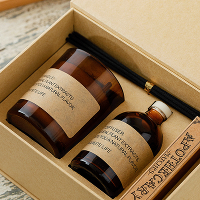 El vidrio de la etiqueta privada sospechó velas y el sistema de Reed Diffuser Home Fragrance Gift