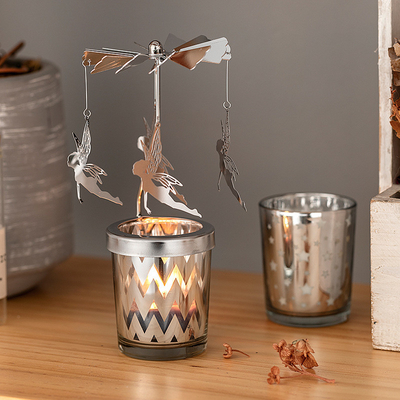 Frasco de vidrio Aromaterapia Geometría Merry Go Round Velas de soja perfumadas Etiqueta privada