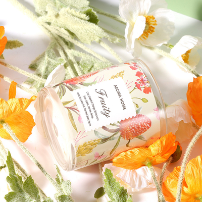 Vela perfumada de soja de lujo de vidrios de aromaterapia de etiqueta privada 220G 8x9cm
