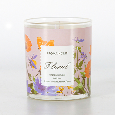 Vela perfumada de soja de lujo de vidrios de aromaterapia de etiqueta privada 220G 8x9cm
