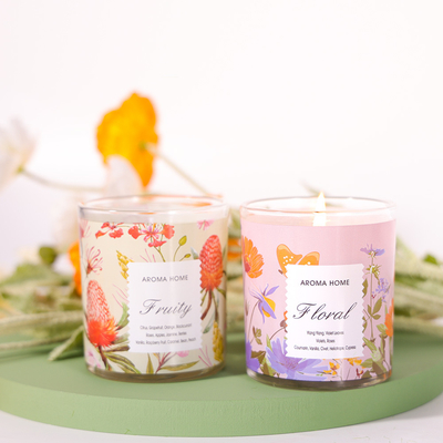 Vela perfumada de soja de lujo de vidrios de aromaterapia de etiqueta privada 220G 8x9cm