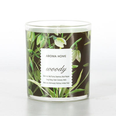 Vela perfumada de soja de lujo de vidrios de aromaterapia de etiqueta privada 220G 8x9cm