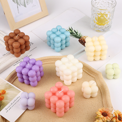 AROMA HOME Cube Ball Shape Macarons Color Velas talladas perfumadas para bodas