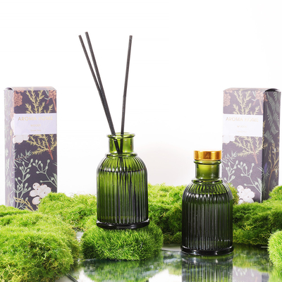 Botella de cristal Reed Diffuser Private Label 100ml de la fragancia con la tapa del metal del oro