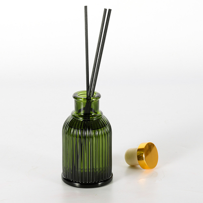 Botella de cristal Reed Diffuser Private Label 100ml de la fragancia con la tapa del metal del oro
