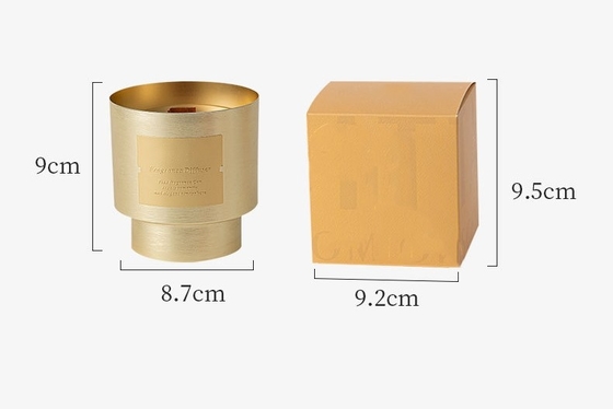 Los tarros plateados oro de lujo de madera único de encargo del metal de la cera de la soja de la mecha de la etiqueta privada del HOGAR del AROMA miran al trasluz para el regalo del día de tarjeta del día de San Valentín