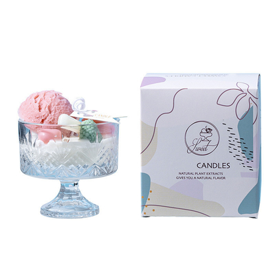 El HOGAR del AROMA vende al por mayor la vela sospechada única del helado para la decoración casera que la cera de cristal hecha a mano de la soja mira al trasluz los regalos de la Navidad