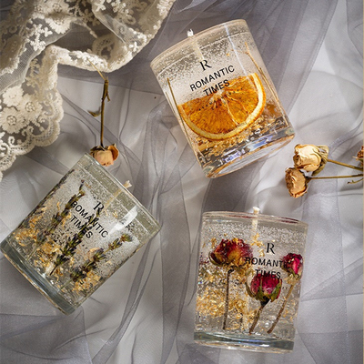 La flor de la decoración del HOGAR del AROMA sospecha la vela perfumada de la cera de la soja del gel de la etiqueta de Jelly Fragrance Candle Luxury Private en el tarro de cristal