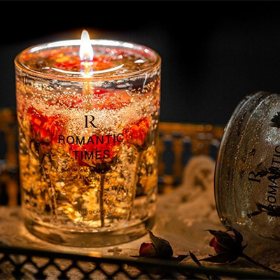 La flor de la decoración del HOGAR del AROMA sospecha la vela perfumada de la cera de la soja del gel de la etiqueta de Jelly Fragrance Candle Luxury Private en el tarro de cristal