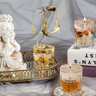 La flor de la decoración del HOGAR del AROMA sospecha la vela perfumada de la cera de la soja del gel de la etiqueta de Jelly Fragrance Candle Luxury Private en el tarro de cristal
