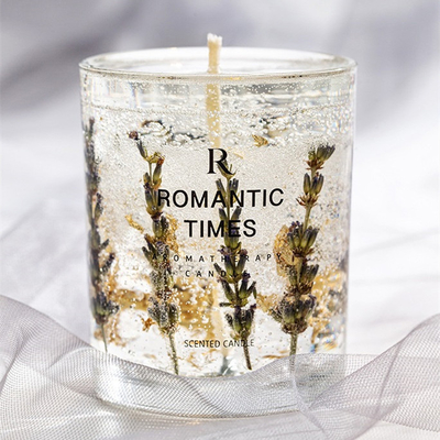 La flor de la decoración del HOGAR del AROMA sospecha la vela perfumada de la cera de la soja del gel de la etiqueta de Jelly Fragrance Candle Luxury Private en el tarro de cristal