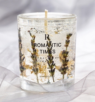 La flor de la decoración del HOGAR del AROMA sospecha la vela perfumada de la cera de la soja del gel de la etiqueta de Jelly Fragrance Candle Luxury Private en el tarro de cristal
