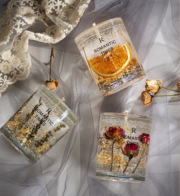 La flor de la decoración del HOGAR del AROMA sospecha la vela perfumada de la cera de la soja del gel de la etiqueta de Jelly Fragrance Candle Luxury Private en el tarro de cristal