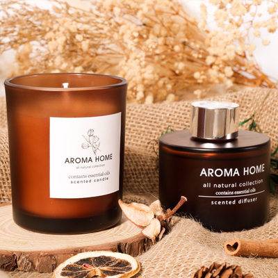 Sistema de lujo de Brown Reed Diffuser Scented Candles Gift del tarro de cristal de la fragancia del aceite de la Caliente-venta del HOGAR del AROMA