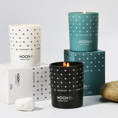 El Aromatherapy sin humo nórdico de lujo de encargo de la cera de la soja de la fragancia de la luna del día de la madre del HOGAR del AROMA que se casaba sospechó la vela en vidrio