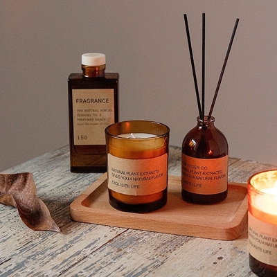 Vela perfumada de Brown de la fábrica del HOGAR del AROMA de la soja de la cera del Aromatherapy de la fragancia de la salud del regalo sin humo de cristal directo del ornamento