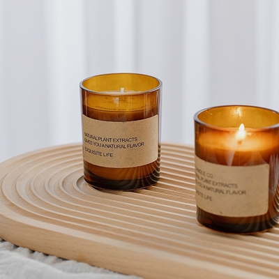 Vela perfumada de Brown de la fábrica del HOGAR del AROMA de la soja de la cera del Aromatherapy de la fragancia de la salud del regalo sin humo de cristal directo del ornamento