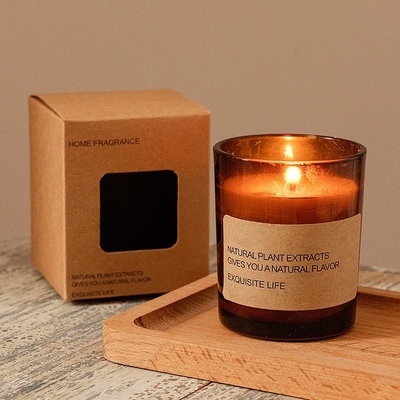 Vela perfumada de Brown de la fábrica del HOGAR del AROMA de la soja de la cera del Aromatherapy de la fragancia de la salud del regalo sin humo de cristal directo del ornamento