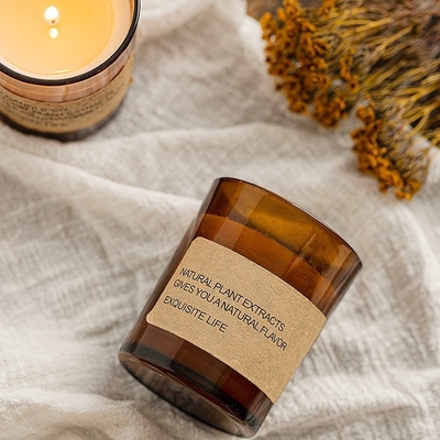 Vela perfumada de Brown de la fábrica del HOGAR del AROMA de la soja de la cera del Aromatherapy de la fragancia de la salud del regalo sin humo de cristal directo del ornamento