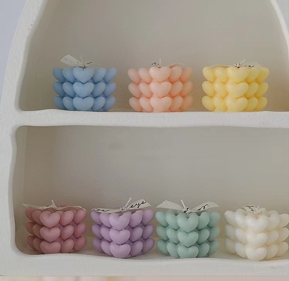 La vela geométrica de la burbuja del cubo de la cera de la soja del Aromatherapy del cubo del OEM Rubik del INS del HOGAR del AROMA sospechó las velas para la decoración casera