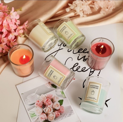 Velas claras del tarro de la etiqueta privada del HOGAR del AROMA del Aromatherapy del Ins de la fragancia de la cera perfumada nórdica de encargo de lujo de la soja con la caja de regalo
