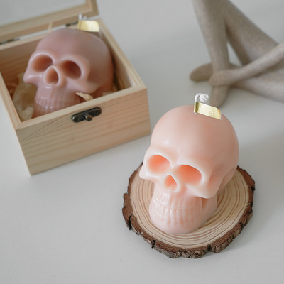 Vela perfumada formada cráneo al por mayor del arte de la cera de la soja de la novedad de la etiqueta de soldado de la fragancia de la decoración del hogar de Halloween