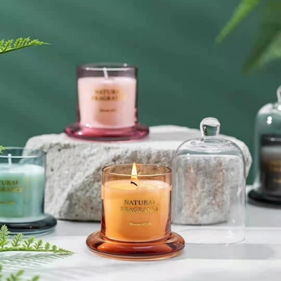 La cera grande de encargo del tamaño de Rose Amber Ebony Fresh Spring Cream Coffee de la etiqueta de la acción sospechó velas en tarro con la tapa de Bell