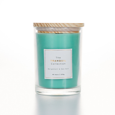 Vela blanca hecha a mano de la cera de Sage Outdoor Glass Scented Soy de la vainilla del granero para el hogar