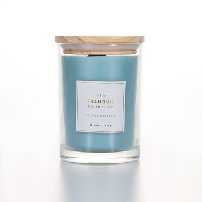 Vela blanca hecha a mano de la cera de Sage Outdoor Glass Scented Soy de la vainilla del granero para el hogar