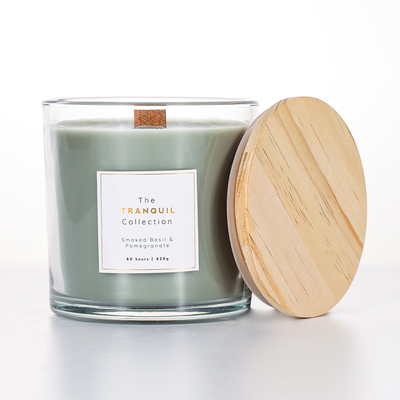 Vela blanca hecha a mano de la cera de Sage Outdoor Glass Scented Soy de la vainilla del granero para el hogar
