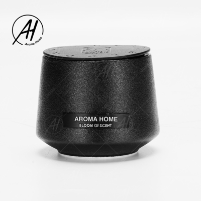 Matte Glass Jar Soy Wax negro sospechó el hogar del aroma mira al trasluz la etiqueta privada de encargo